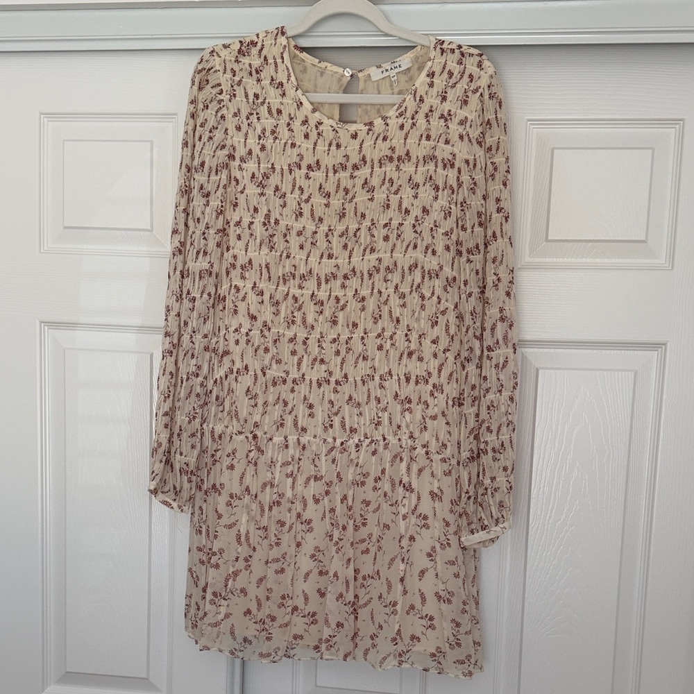 Frame Floral Cream and Red Dress